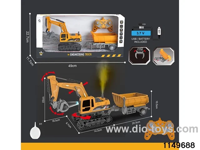 1:22 2.4G 11ch RC Engineering Vehicle with Sound and Lights