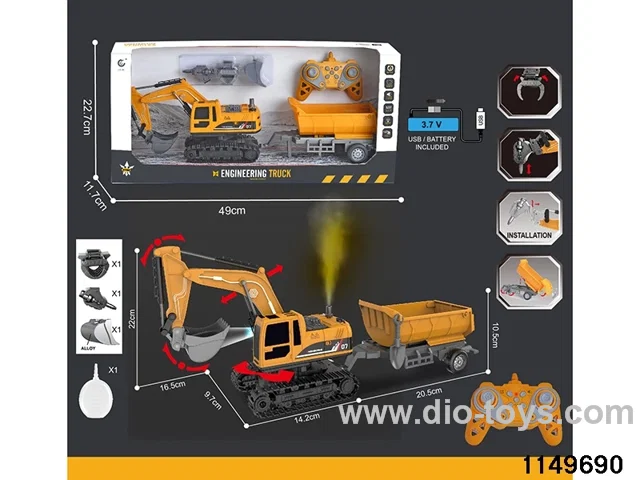 1:22 2.4G 11ch RC Engineering Vehicle with Sound and Lights