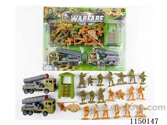 Set of 2 Military pull back Missile Vehicles