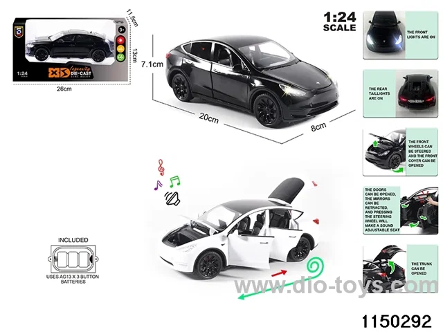 1:24 alloy pull back car with light and sound