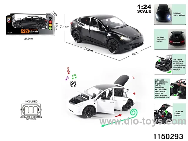 1:24 alloy pull back car with light and sound
