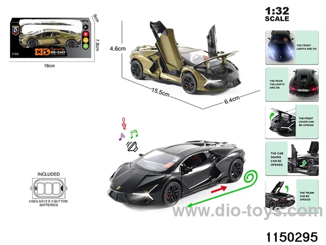 1:32 alloy pull back car with light and sound