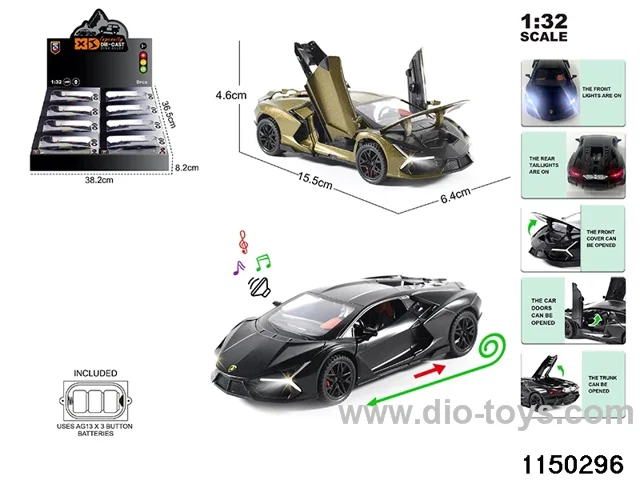 1:32 alloy pull back car with light and sound