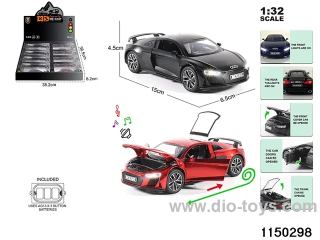 1:32 alloy pull back car with light and sound