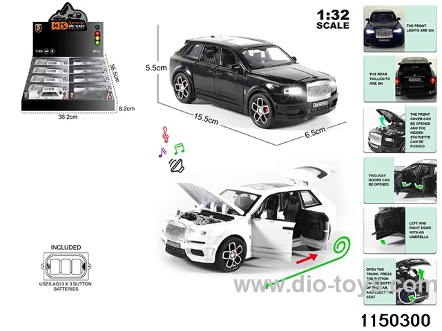 1:32 alloy pull back car with light and sound
