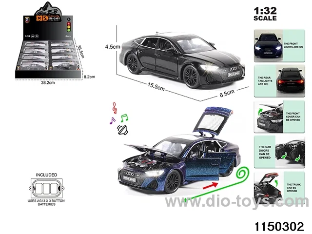 1:32 alloy pull back car with light and sound