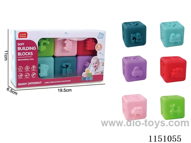 Soft Rubber Jenga Stacking Toys (Pack of 6)