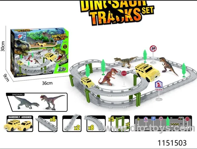Electric dinosaur track in color box