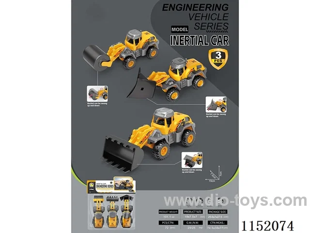 Inertia Engineering Vehicle 3 Colours Mixed 3pcs/bag