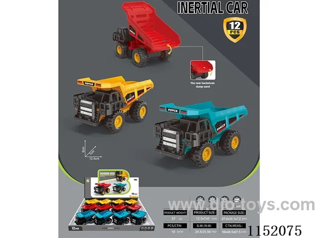 Inertia Construction Vehicle 3 Colours Mixed-12pcs/box