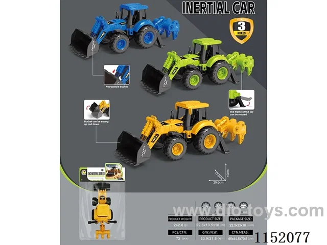Inertia Wheels Engineering Vehicle 3 Colours Mixed Pack