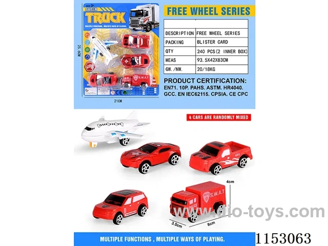 free wheel car 4PCS + 1 plane