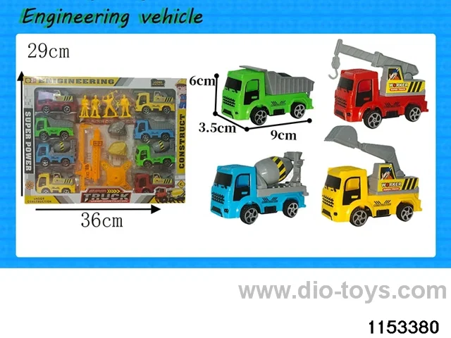 pull back engineering vehicles set