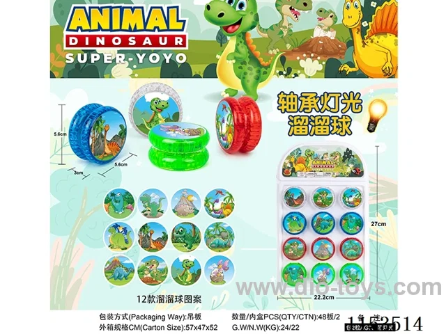 Dinosaur bearing lighted yo-yo 12PCS