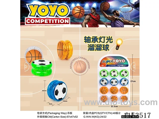 Football Basketball Bearing Lighted Yoyo 12PCS