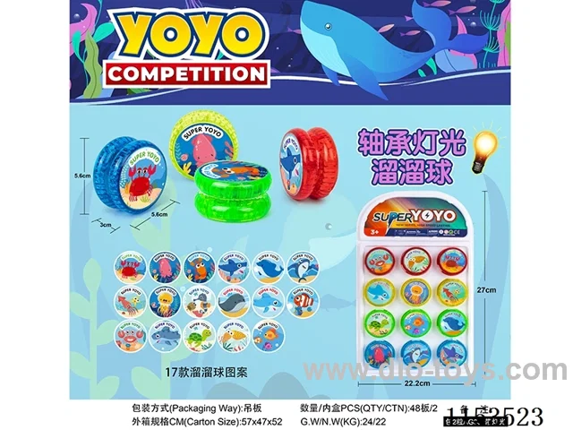Marine animal bearing lighted yo-yo 12PCS