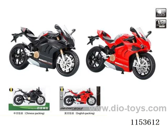 1:12 Scooter Alloy Warhawk Motorcycle with Base