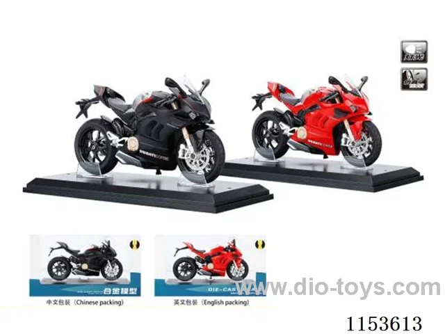 1:12 Scooter Alloy Warhawk Motorcycle with Base