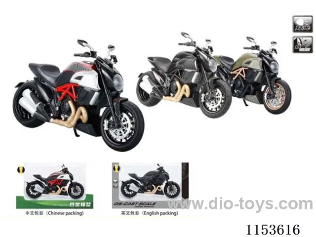 1:12 Scooter Alloy Warhawk Motorcycle with Base