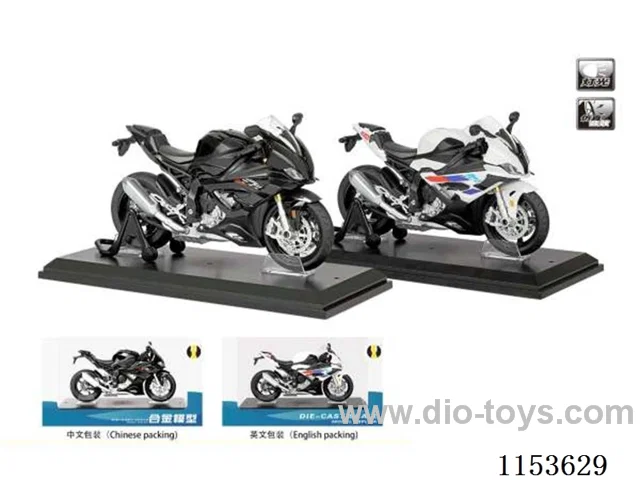 1:12 Scooter Alloy Warhawk Motorcycle with Base