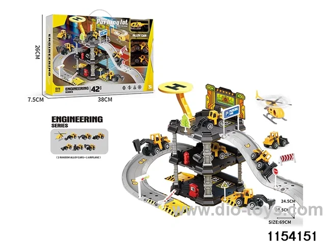 Engineering Triplex Parking Set (2 alloy cars + 1 aeroplane)