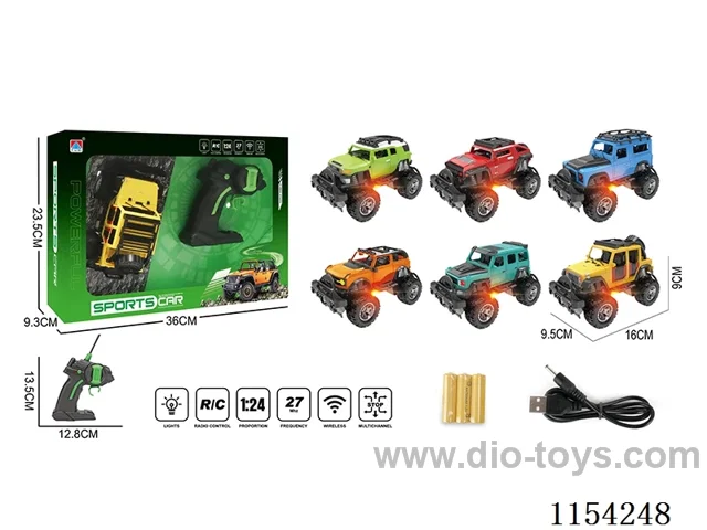 1：24 4ch rc car with light 6 mixed included battery