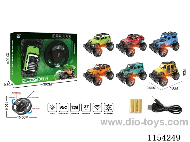 1：24 4ch rc car with light 6 mixed included battery