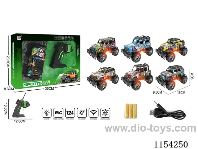 1：24 4ch rc car with light 6 mixed included battery