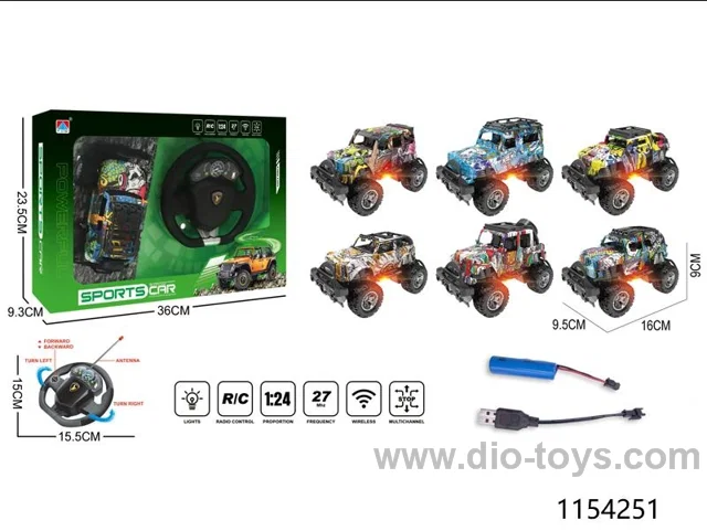 1：24 4ch rc car with light 6 mixed included battery