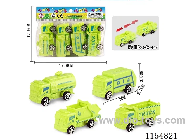 4 pull back sanitation trucks 4PCS