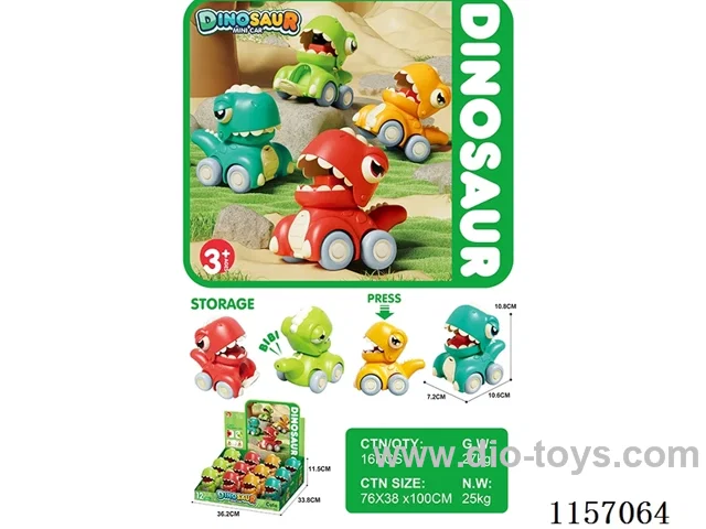 Press Dinosaur Whistle Car