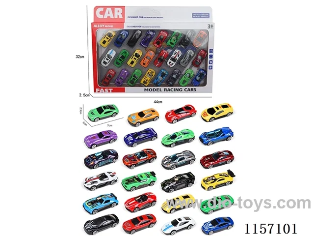 24PCS free wheel alloy car