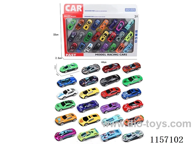 24PCS free wheel alloy car