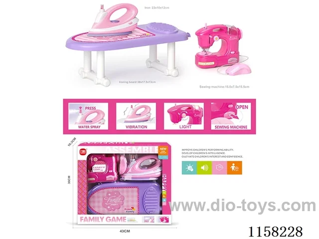 Electric iron, sewing machine set 4*AA unpacked