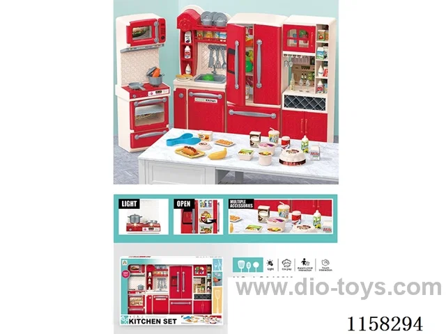 Stove, Sink, Fridge, Wine Cooler Kitchen Set 2*AAA not included