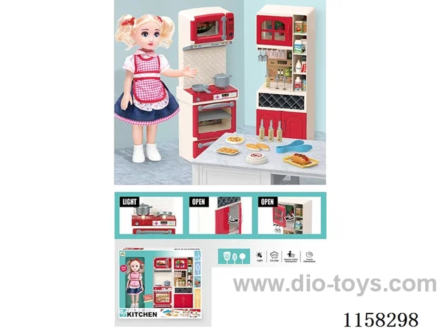 Stove Wine Cooler Set 2*AAA not included (with doll)
