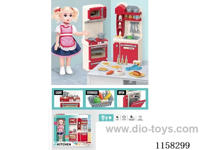 Stove Washbasin Set 2*AAA unpacked (with doll)
