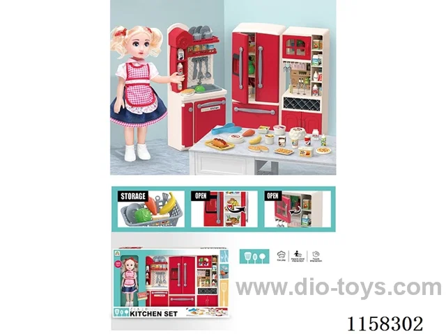 Sink, Wine Cooler, Fridge Set (with doll)