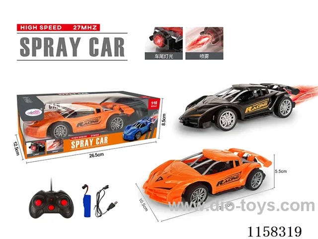 1:18 rc car with light/spray included battery