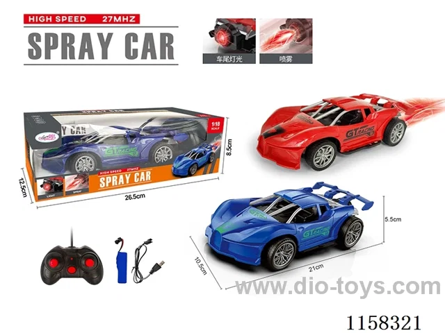 1:18 rc car with light/spray included battery