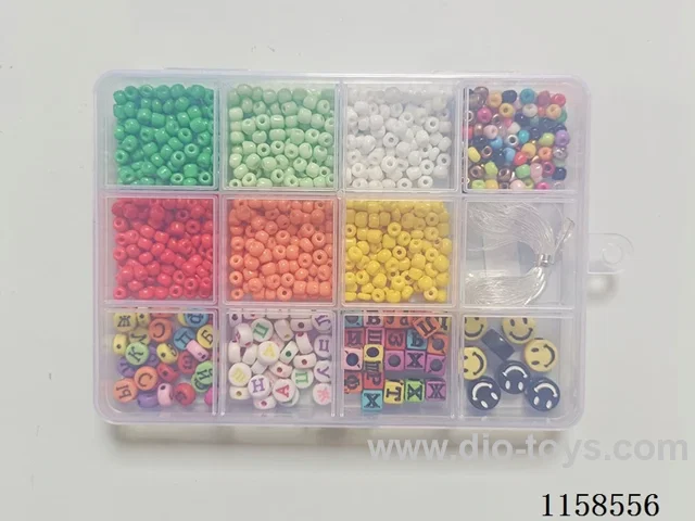 DIY Jewelry Set(4cm bead + Smiley face + Letter bead (Russian) + thread (12 grids))