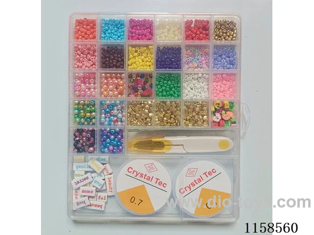 DIY Jewelry Set(4cm bead + bead polymer clay + letter bead + 6cm pearl bead + Scissors tweezers thread (28 bars))