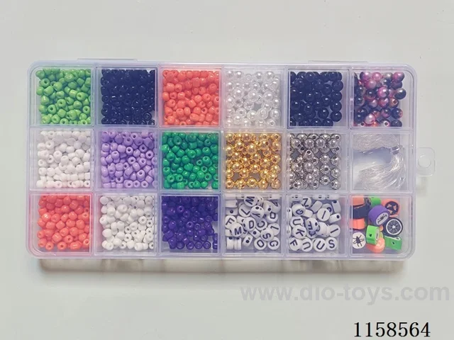 DIY Jewelry Set(4cm bead + 6cm round bead + polymer clay + letter bead + thread (18 grids))