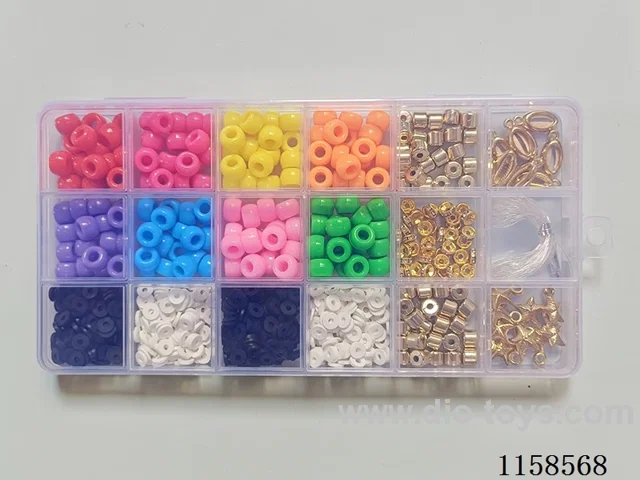DIY Jewelry Set(Bucket bead + polymer clay + Pendant bead + thread (18 grids))