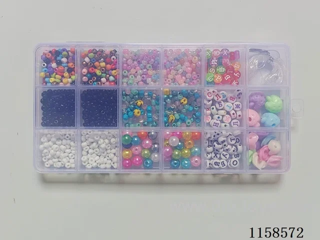 DIY Jewelry Set(4cm bead + 8cm pearl + Colored bead + Russian letter bead + thread (18 grids))