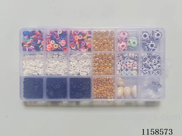 DIY Jewelry Set(Polymer clay +6 centimetres gold beads + shell beads + colored beads + Russian beads + thread (18 boxes))