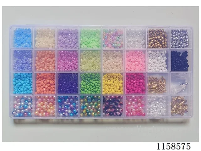 DIY Jewelry Set(4cm bead + 6cm pearl + Pendant + thread (32 squares))