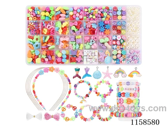 DIY Jewelry Set(Beads + Pearls + letter beads + polymer clay + Pendant + thread (32 boxes))