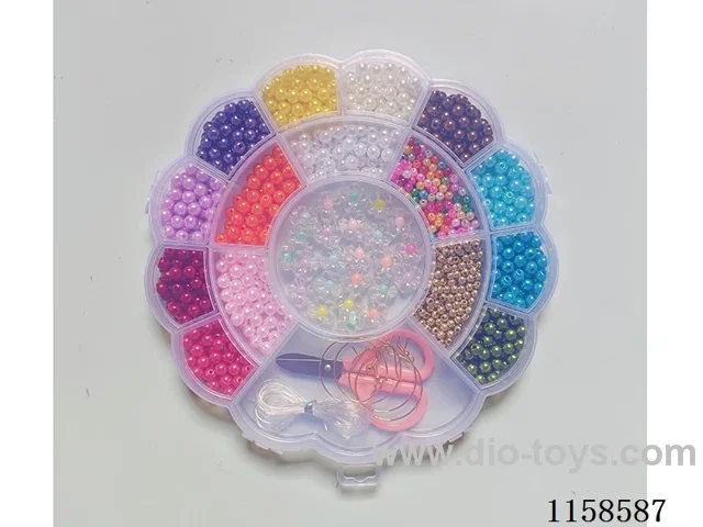 DIY Jewelry Set(4 centimetre gold beads + plum blossom beads +4/6 centimetre pearls + ear hooks + scissors thread)