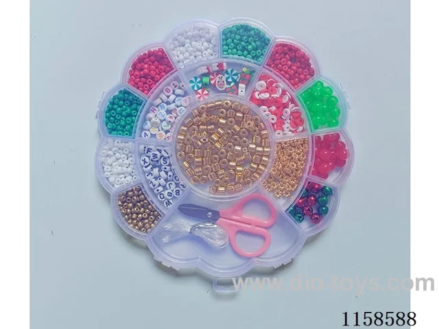 DIY Jewelry Set(4cm bead + short tube + 8cm color bead + letter bead + bead bell polymer clay + scissors line)